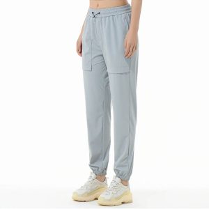 Women’s High Waist Grey Trouser – 2024 New Breathable Streetwear Pants