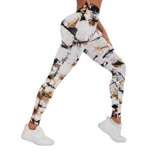 Women’s Tie-Dye Yoga Pants – High Waist Seamless Hip Lift Sports Leggings for Fitness & Outerwear