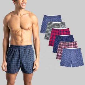 Men’s 100% Cotton Woven Boxer Shorts – Breathable Mid-Rise Printed Underwear with Soft Comfort Fit & Daily Wear Design