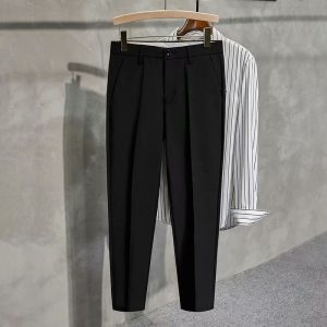 Men’s Business Casual Dress Pants – Stretch Straight Fit Formal Trousers with Breathable Quick Dry Fabric
