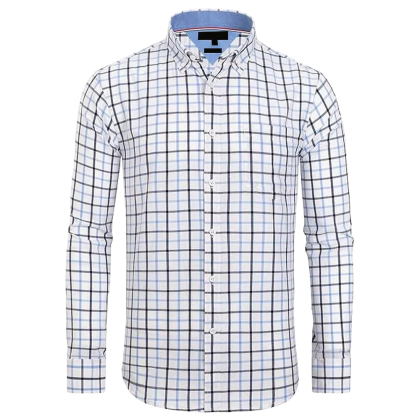 Men’s Slim Fit Casual Dress Shirt – Breathable Embroidered Office Wear Button Down Shirt