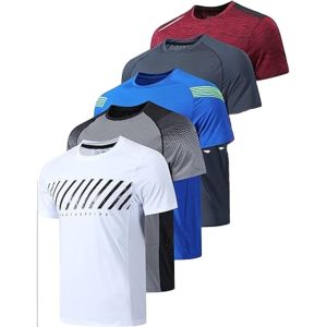 Bulk Premium Quality Loose fit Sports wear Men's Gym workout Short Sleeve Tee 100% Polyester pack of 5 T-Shirts combo