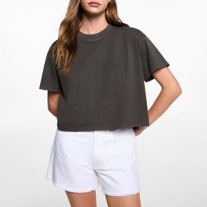 Women Blank T-Shirts O-Neck Short Sleeve Solid Tees Ladies